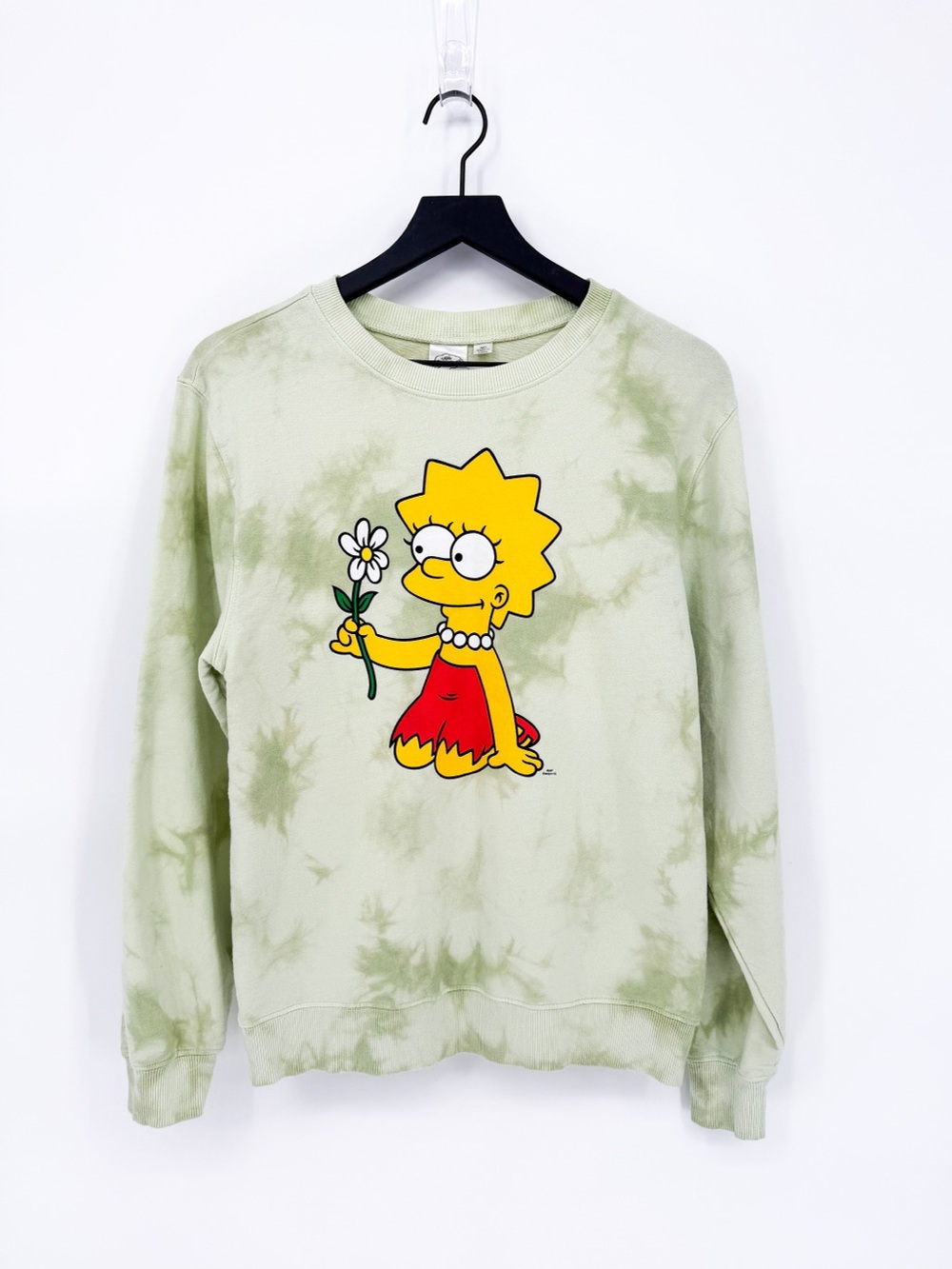 ☀️ 3/$25 The Simpsons Tie Dye Lisa Simpson Daisy Pullover Sweatshirt Medium